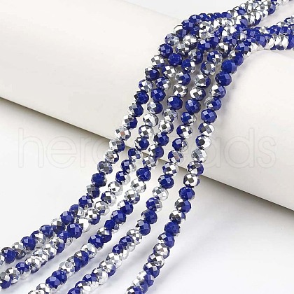 Electroplate Opaque Glass Beads Strands EGLA-A034-P3mm-M14-1