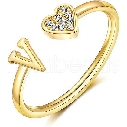 Adjustable Brass Rhinestone Cuff Rings FS-WG29D83-44-1