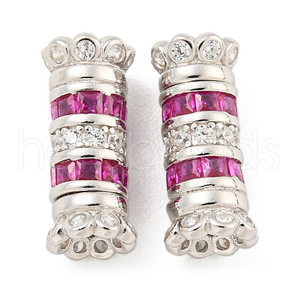 925 Sterling Silver Micro Pave Cubic Zirconia Screw Clasps STER-U001-05B-P-1