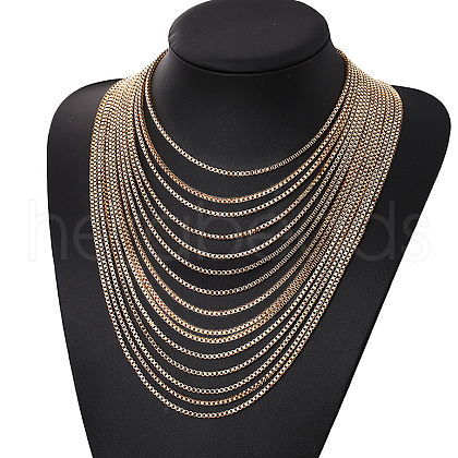 Alloy Box Chain Multi-Layered Necklaces for Women FS-WG891B2-01-1