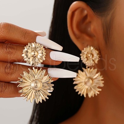Alloy Dangle Stud Earrings WG24519-07-1