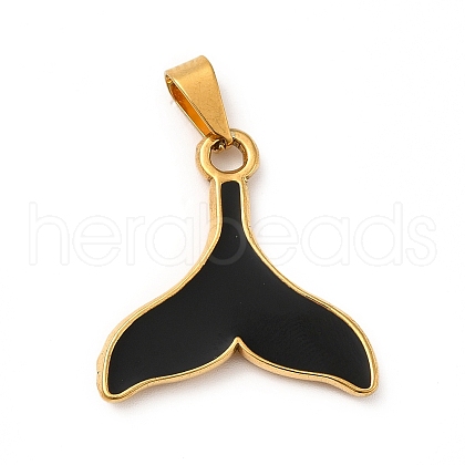 PVD Vacuum Plating 201 Stainless Steel Enamel Pendants STAS-P314-06G-1