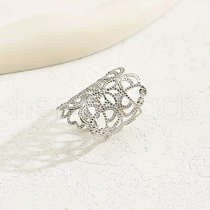 Hollow Out Flower Pattern Alloy Finger Rings FS-WG218DB-02-1
