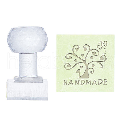 Clear Acrylic Soap Stamps DIY-WH0445-007-1