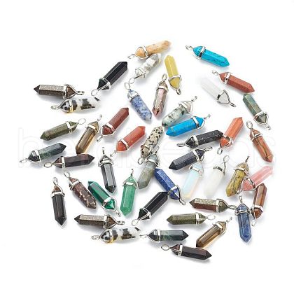 Natural & Synthetic Gemstone Pointed Pendants G-M378-01P-A-1