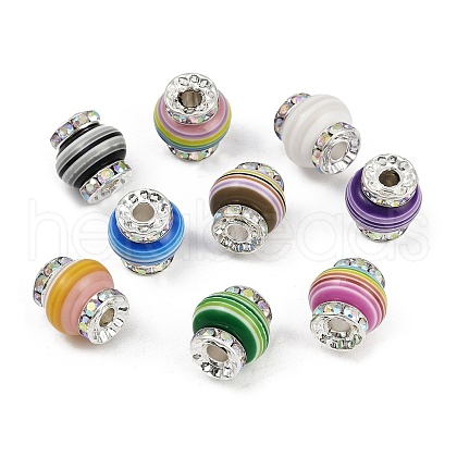 Rondelle Strip Plastic European Beads KK-L236-02S-1
