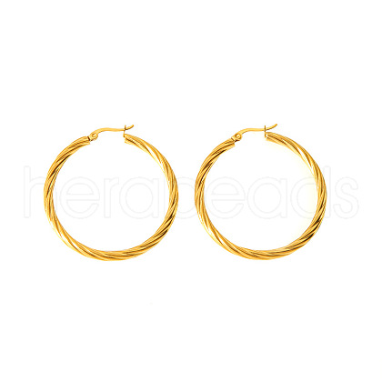 Exaggerated Stainless Steel Twisted Hoop Earrings ZG4136-1-1