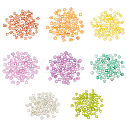  480Pcs 8 Colors Dyed Natural Malaysia Jade Rondelle Beads Strands G-NB0002-88-1