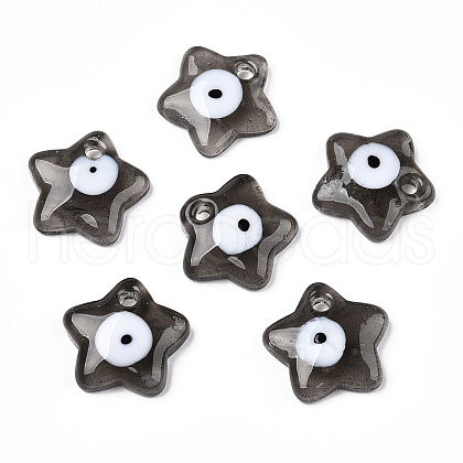 Handmade Evil Eye Lampwork Pendants LAMP-TAC0011-02B-1