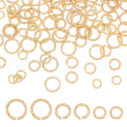 AHADERMAKER 120Pcs 3 Styles Brass Open Jump Rings KK-GA0001-32-1