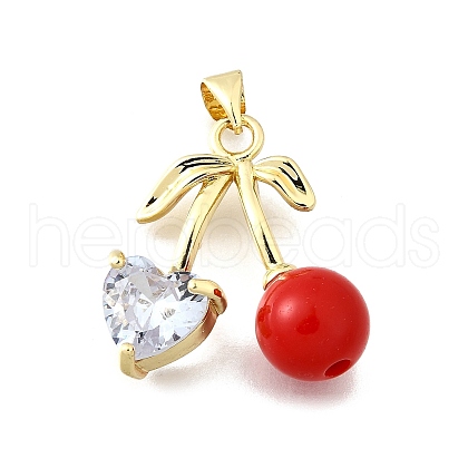 Brass Micro Pave Cubic Zirconia Pendants KK-Z104-01G-1