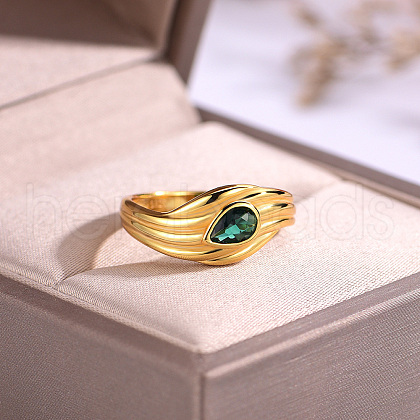 Brass Pave Cubic Zirconia Finger Rings for Women GZ1170-1-1