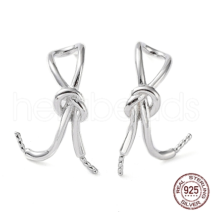 Rhodium Plated 925 Sterling Silver Stud Earring STER-G036-13P-1