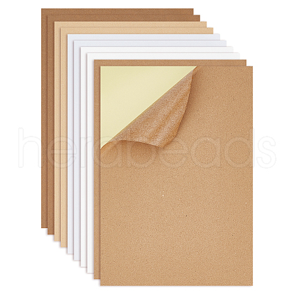 AHADERMAKER 40 Sheets 5 Styles Rectangle Printable Blank Kraft Paper Self Adhesive Stickers FIND-GA0005-73-1