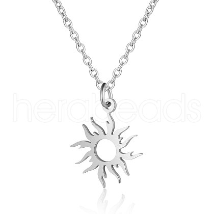 Non-Tarnish 201 Stainless Steel Pendant Necklaces NJEW-T009-JN122-40-1-1