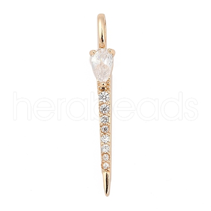 Brass Micro Pave Cubic Zirconia Pendants KK-Q096-04B-G-1