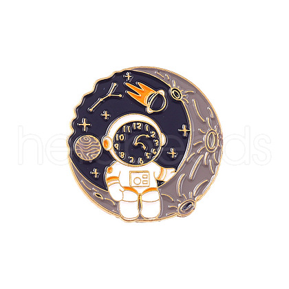 Space-themed Metal Pin Set with Whale ST3547580-1