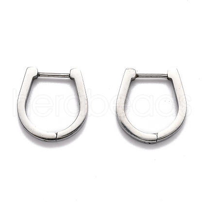 Tarnish Resistant 304 Stainless Steel Huggie Hoop Earrings STAS-H156-14B-P-1
