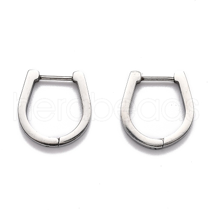 304 Stainless Steel Huggie Hoop Earrings STAS-H156-14B-P-1