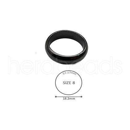 Synthetic Hematite Plain Band Rings BK4832-38-1