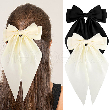 CRASPIRE Cloth Big Bowknot Hair Barrettes AJEW-CP0008-41B-02-1