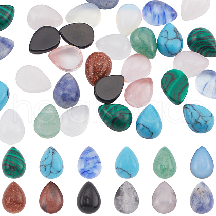 SUNNYCLUE 48Pcs 12 Styles Natural & Synthetic Mixed Gemstone Cabochons G-SC0003-09-1