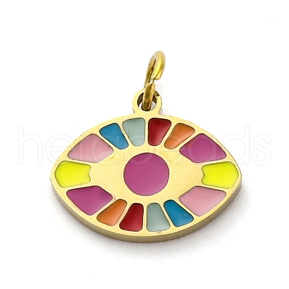 304 Stainless Steel Enamel Charms STAS-E550-51G-1