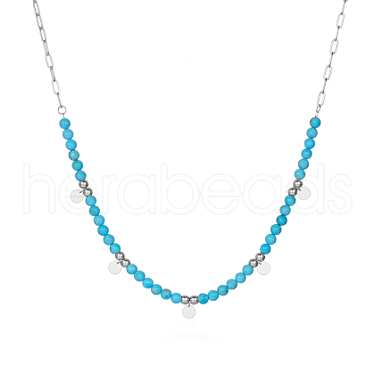 Minimalist Dyed Natural Stone Round Beaded Nnecklaces KT3455-1-1