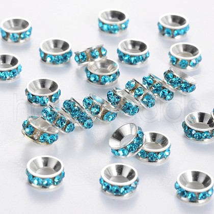 Brass Rhinestone Spacer Beads RB-A020-7mm-03S-1