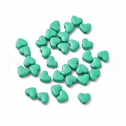 Heart Spray Painted Alloy Beads FIND-G053-01M-1