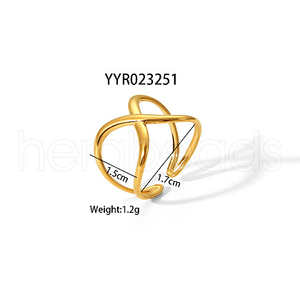 Stainless Steel Cuff Rings Fashion Jewelry for Women LV3247-13-1