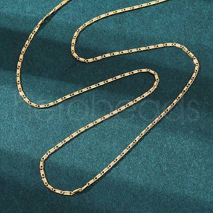 Long-Lasting Plated Brass Link Chain Necklaces X-NJEW-K112-14G-NF-1