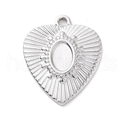 304 Stainless Steel Pendant Cabochon Settings STAS-G287-11P-1