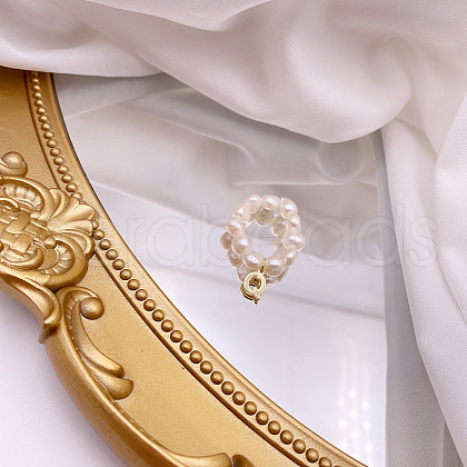 Mother's Day Jewellery Natural Freshwater Pearl Beaded Finger Rings WG7CD33-21-1