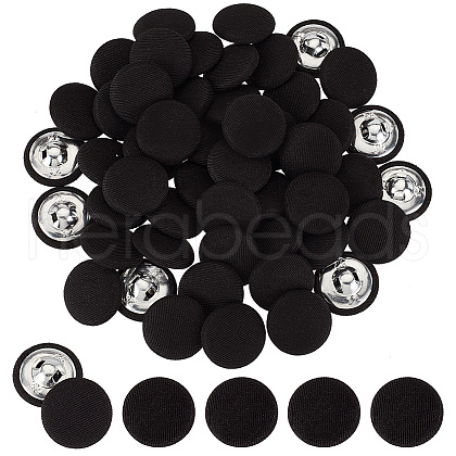   50Pcs Cloth Shank Buttons BUTT-PH0001-27B-1