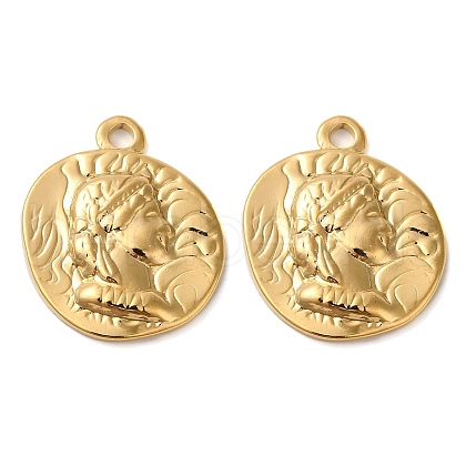201 Stainless Steel Pendants STAS-D020-05G-1