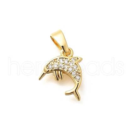 Brass Micro Pave Clear Cubic Zirconia Charms KK-Q040-03D-G-1
