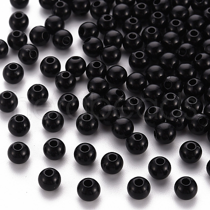 Opaque Acrylic Beads X-MACR-S370-C6mm-S002-1