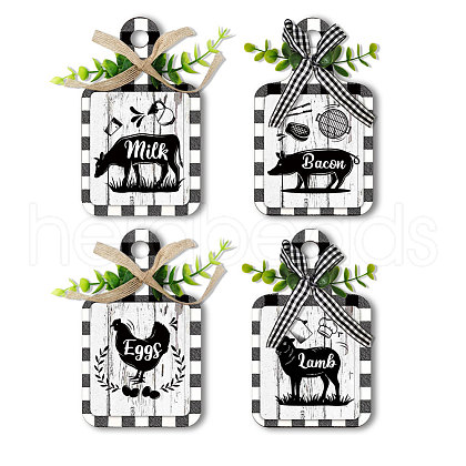 Wooden Pendant Decoration HJEW-WH0074-019-1