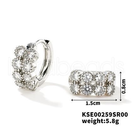 Geometric Shape Earrings with Micro Inlaid Diamonds LT0896-3-1