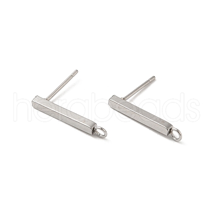 304 Stainless Steel Stud Earring Finding STAS-C080-06B-P-1