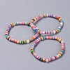 Handmade Polymer Clay Heishi Beads Stretch Bracelets BJEW-JB04328-1