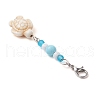 3Pcs Ocean Theme Synthetic Turquoise Charm & Glass Beads Pendant Decorations HJEW-JM03155-6