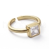 Mother's Day Rings Adjustable Brass Cuff Finger Rings RJEW-G096-28G-2
