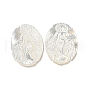 Carved Natural White Shell Cabochons SSHEL-N038-08C-02-1