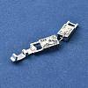 Brass Micro Pave Clear Cubic Zirconia Fold Over Clasps KK-R222-03S-2