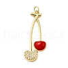 Brass Micro Pave Cubic Zirconia Pendants KK-P303-01G-1