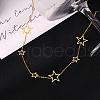 304 Stainless Steel Star Link Chain Necklaces for Women FS-WGF136C-01-3