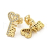 Brass Micro Pave Cubic Zirconia Ear Studs EJEW-P261-27E-G-1