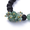 Natural Lava Rock Round Beads Stretch Bracelets BJEW-JB05118-05-2